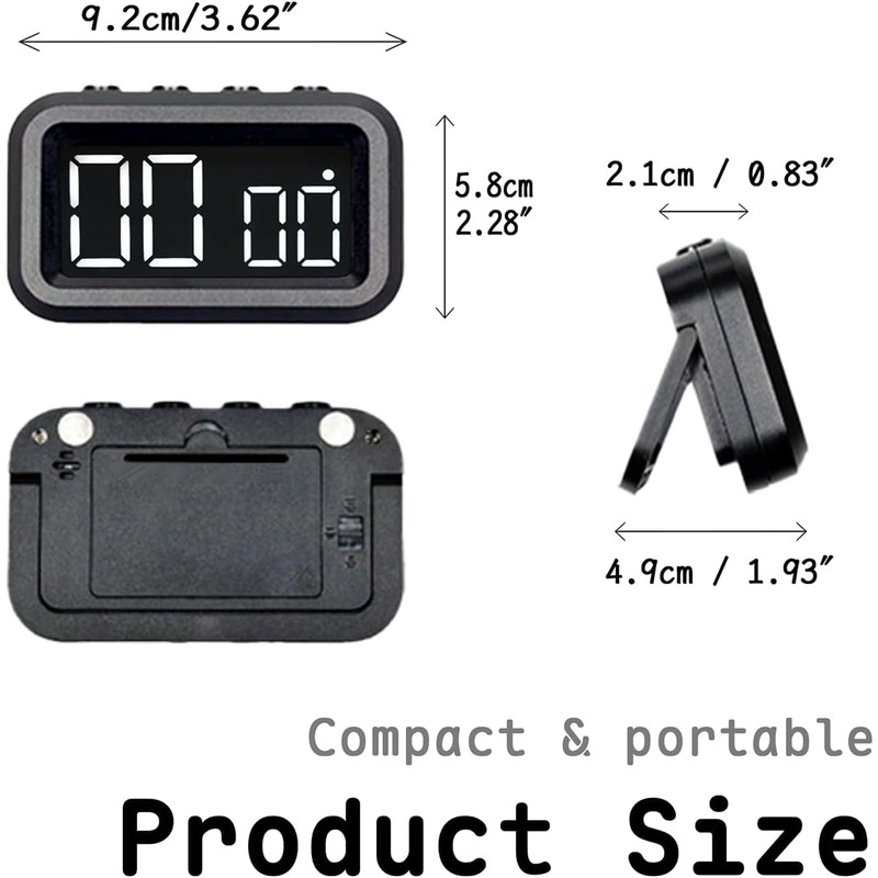 Multifunctional Digital Timer, Magnetic Countdown Kitchen Timers for Cooking, Egg,