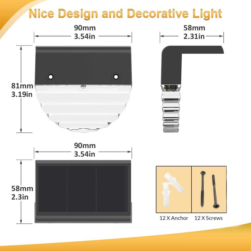 Melunar Solar Deck Lights, 6 Pack Waterproof LED Solar Step