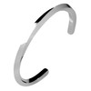 TAVARAT] Cuff Bracelet for men bangle brass twisted L-size (silver)