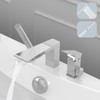 Hoimpro Deck Mount Bathtub Faucet Set, Polished Chrome Widespread Tub