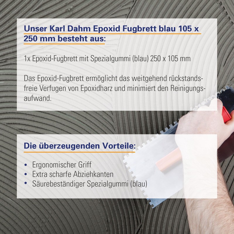 Karl Dahm Epoxy Grout Board, Blue, 250 x 105 mm,