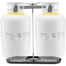 RecPro RV Dual Propane Tank Mounting Rack | 20lb or 30lb Tank Options | Camper and Travel Trailer (30lb Tank Kit)