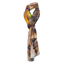 Scarf Brown Beige Blue Black Grey Orange Yellow Red Patterned Size 180 x 70 cm, multicoloured