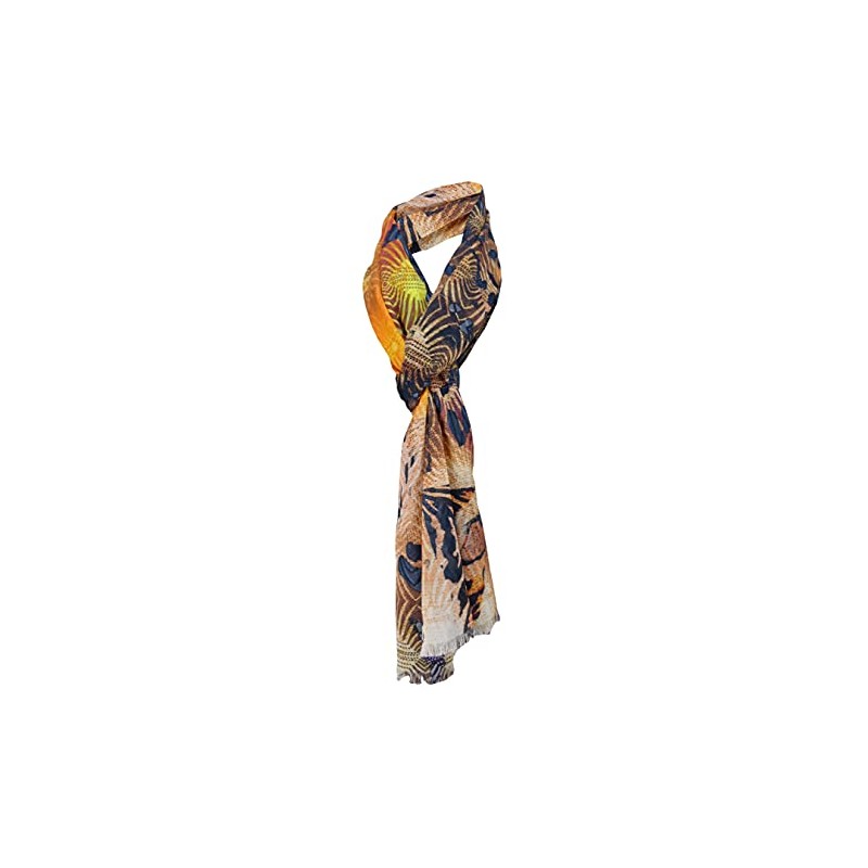 Scarf Brown Beige Blue Black Grey Orange Yellow Red Patterned