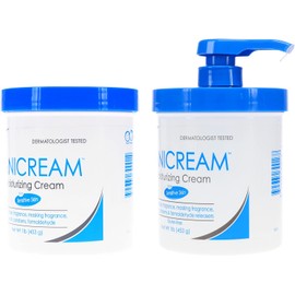 Vanicream Moisturizing Skin Cream with Pump Dispenser Plus Bonus Jar Combo Pack, 1 Pound Each