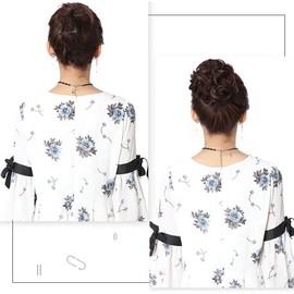 Large Messy Bun Hair Piece Wavy Curly Scrunchies Synthetic Chignon Ponytail Hair Extensions Thick Updo Hairpieces for Women (Dark Brown)