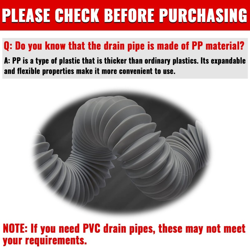 VIVIDA Double Sink Drain Pipe Kit, 1-1/2" Flexible Drain Pipe,