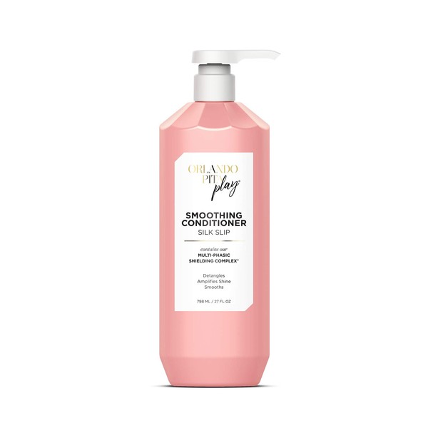 ORLANDO PITA PLAY Salon Size Silk Slip Smoothing Conditioner for Textured, Damaged or Color-Treated Hair, Detangles, Amplifies Shine & Controls Frizz, 27 Fl. Oz.