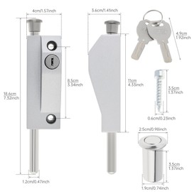 Sliding Patio Door Lock with 2 Keys,Keyed with Bolt Lock,Silver