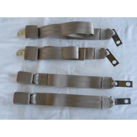 Factory, OEM 2 Sets - Tan Two Point Seat Belt , Lap Belt, Made by TRW to OEM Specs  NEW! 60"