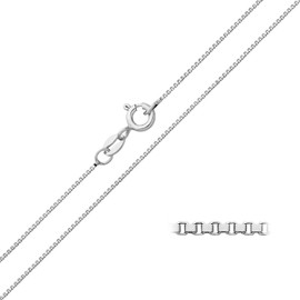 Old English Jewellers Sterling Silver 1mm Box Chain Necklace 16 18 20 22 24 inch SOLID 925 SILVER (16)