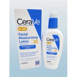 CERAVE AM FACIAL MOISTURIZING LOTION W/ SUNSCREEN SPF 30 3 OZ EXP: 2027 LOT OF 3