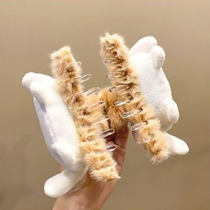 Acylulu Hair Claw Cute Cartoon Plush Hair Clips for Women
