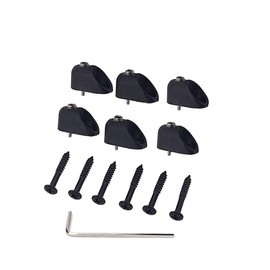 Alnicov Headless Electric Bass Guitar String Nut Set with 1 Wrench 6 Screw Guitar Parts - Black