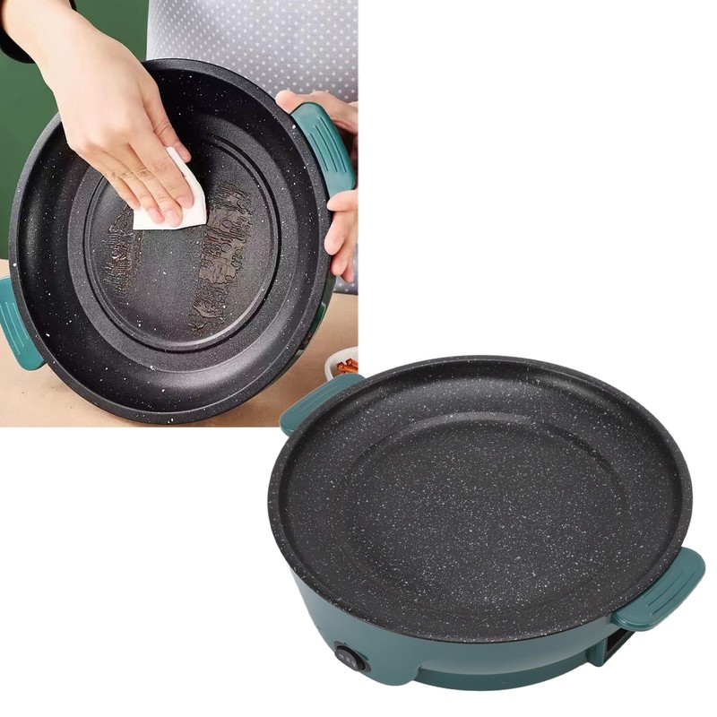 Electric Grill Pot 22cm Large Caliber Nonstick Multifunctional Electric Grill