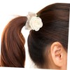 SAFIGLE Set of 2 White Rose Hair Ties Hair Accessories