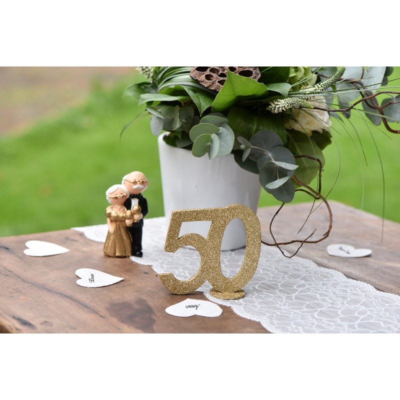Gold Glitter Number 60th Birthday with Stand