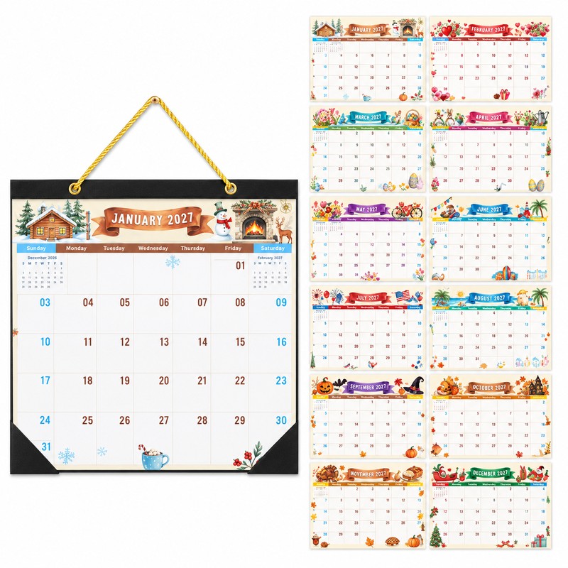 2027 Wall Calendar for Daily Planning – Festive Watercolor Art