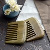 EQLEF Premium Natural Green Sandelholz Wide Tooth Kamm nicht statisch