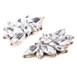 Happiness Boutique Women Statement Earrings in Silver | Large Stud Earrings in Neutral Colour with Flower Design nickel free