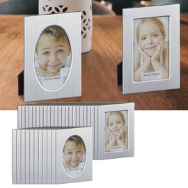 Cepewa Picture Frame DIY Medium 9 x 11 cm Image Size 5.5 x 8 cm Image Cut-Out Oval / Rectangular (1 x Set of 36 Picture Frames Medium)