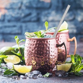 Pajita Portátil de Acero Inoxidable con Estuche, Cepillo de Lavado, Adecuada para Jugos de Frutas, Batidos, Batidos, Pulido Interno, Fácil de Transportar para Viajes, Fiestas