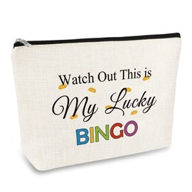 Bingo Game Lover Gift Makeup Bag Bingo Money Cosmetic Bag Lucky Bingo Gifts for Friends Bingo Gambler Gift Casino Lovers Gift Christmas Birthday Gifts for Mom Grandma Sister Travel Makeup Pouch