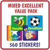 560 Mixed Square Excellent Motivational Childrens Pupils School Teachers Praise