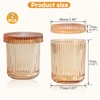 PENCK 2 Pack Ribbed Glass Qtip Holder with Lid, Amber