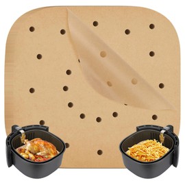 100 Sheets Air Fryer Paper, Air Fryer Parchment Paper, Baking Paper for Hot Air Fryer, Non-Stick Perforated Unbleached Roasting Paper for Baking Paper, Baking Paper Airfryer Liners