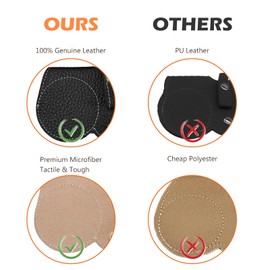 PanPacSight Sunglasses Case, 100% Genuine Leather Sunglasses Case Women Men, Soft Silm Women's Sun Glasses Case for Handbag, Fashion Flat Thin Small Sunglasses Bag Pouch Cover with Belt Loop Clip