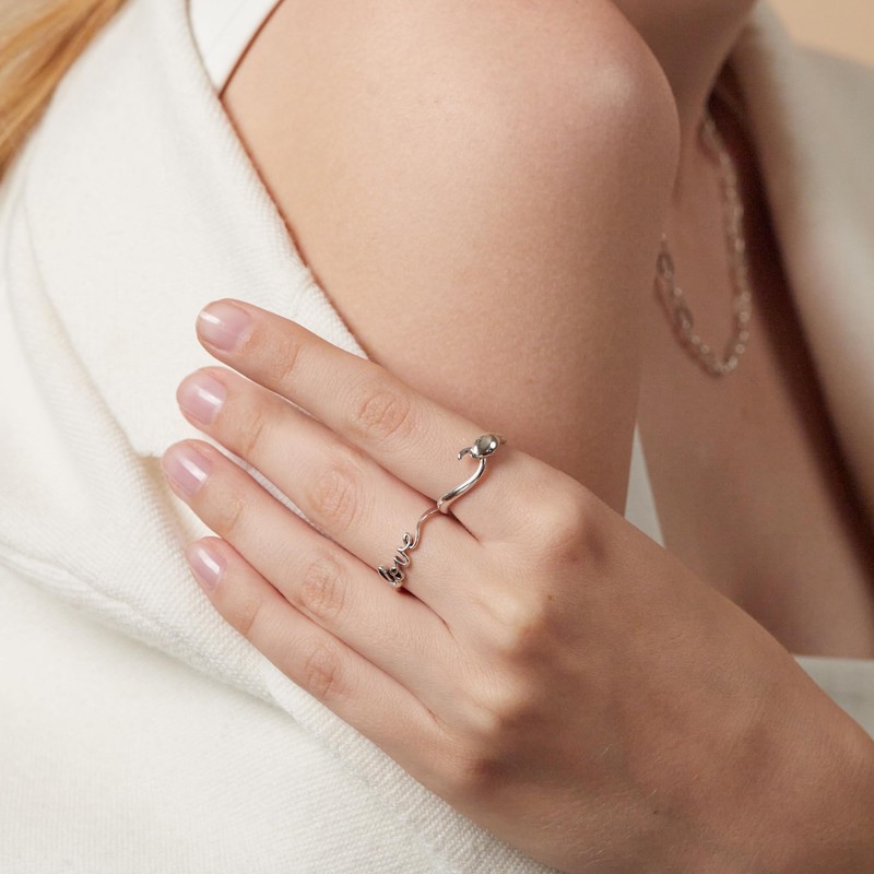 Boma Jewelry Sterling Silver Love Script Ring, Size 7