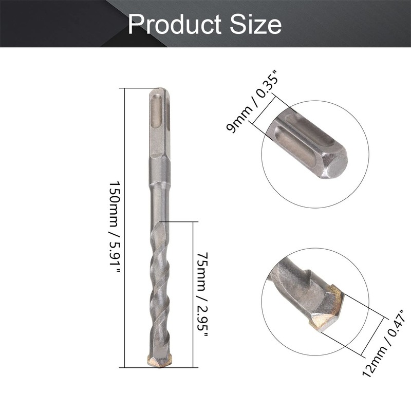 Utoolmart Masonry Drill Bit 12mm x 150mm Carbide Tipped Rotary