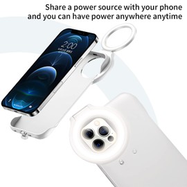 LIULANZ for iPhone12pro Selfie Light Case with LED Ring Flashlight, Dual Side Lamp for Makeup/Vlogs/Live Stream Anti-Drop Protective Cover (iPhone12pro-White)