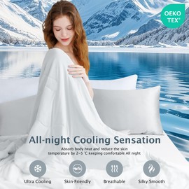 BEAUTEX Cooling Comforter Queen Size - Double Sided Cool Blanket for Hot Sleepers and Night Sweats, Q-Max>0.45, Breathable Lightweight Silky Summer Ice Blankets for All Season (Grey, 90" x 90")