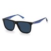Polaroid Men's PLD 2102/s/x Sunglasses, 0VK/C3 MTBLK Blue, 55, 0vk/C3