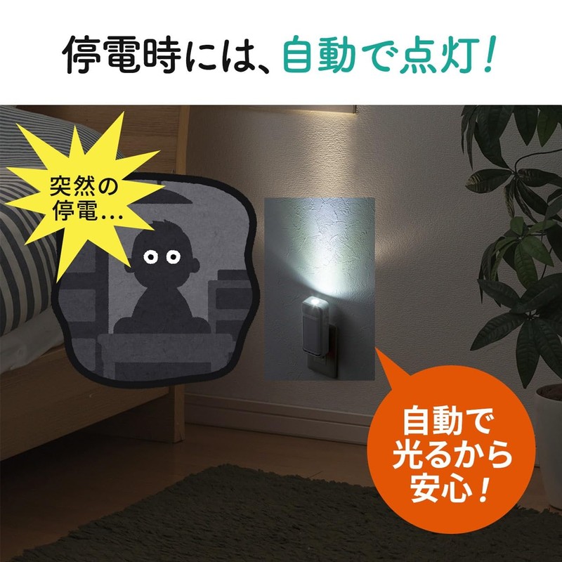 Sanwa Direct 800-LED084 Motion Sensor Light, Indoor, Outlet, Automatic Lighting