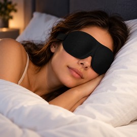 3D Adjustable Sleep Mask for Sleeping – Breathable Light-Blocking Eye Cover for Home, Naps & Travel