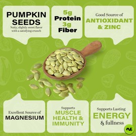 NUT CRAVINGS - Raw Pumpkin Seeds Pepitas, Unsalted, Shelled, (32oz - 2 LB) Bulk Nuts Packed Fresh in Resealable Bag - Kosher Healthy Snack, Food Assortments Ideal for Trail Mixed Nuts