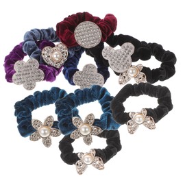 Minkissy 10pcs Crystal Hair Bands for Girls Elastic Seamless Ponytail Holders Chic Water- Hair Accessories for Women for Everyday Use and Special Occasions Random Style