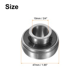 sourcing map 2pcs UC204-12 Pillow Block Bearings 3/4" Bore Bearing Units Chrome Steel (GCR15) Flange Mounted Bearing Housing with Wrench