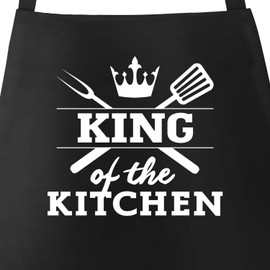 MoonWorks BBQ Apron for Men with Saying King of The Kitchen Kitchen Apron, Kitchen black