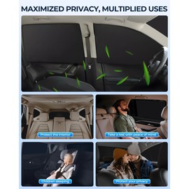 for Toyota Land Cruiser250 2024-2025 Car Window Shades, 8pcs Privacy Sun Shade Set for Front Windshield Side and Rear Windows, Full Window Covers Keeps Vehicle Cool for Camping Napping