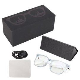 IP65 Bluetooth Glasses, UV400 Anti Blue Light Smart Glasses Built in Microphone Half Open Headphones Anti Audio Glasses with Bluetooth Connectivity for Working Traveling