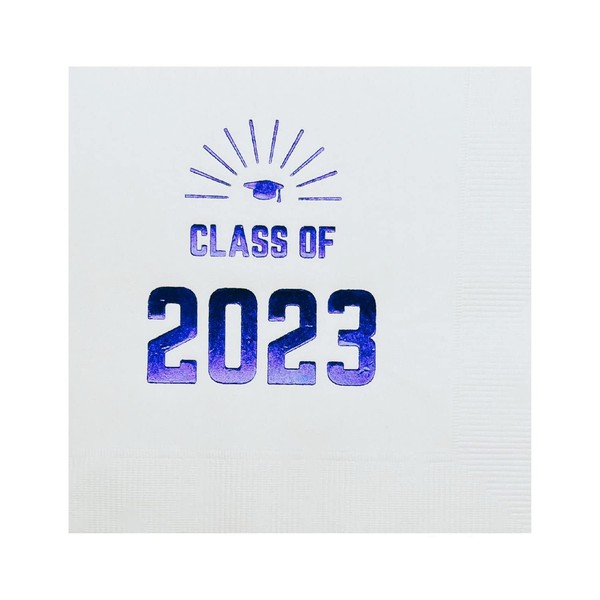 Paper Frenzy Servilletas de fiesta de graduación clase de 2022 – paquete de 25, morado