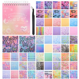 3500PCS Korean Stickers for Kpop Photocards Aesthetic Sticker Book for Girls Glitter Decro Stickers Cute Butterfly Sweetheart Ribbon Flower Alphabet Scrapbook Stickers for DIY Card Art Crafts 60-Page