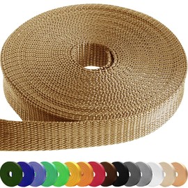 TECEUM 38 mm Webbing – Tan – 9 m – Strong Webbing for Climbing Outdoors Indoors Crafting DIY (1.5” 10y)