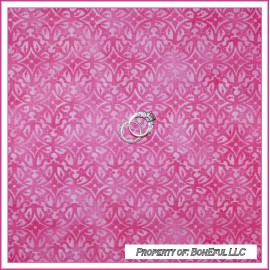 Unbranded BonEful Fabric FQ Cotton Quilt PINK Tone Flower Toile Diamond Flower Damask Dot