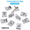 Pack of 100 Sheet Metal Nuts Car, U-Shaped Sheet Nuts,
