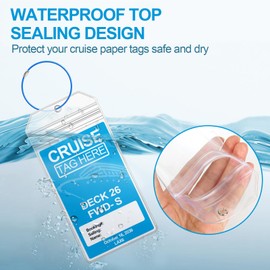 Oicumic Cruise Luggage Tag Holder, 6 Pack Cruise Luggage Tags for Cruise Ships, Waterproof Clear Luggage Tags for Suitcases Perfect Fit All Cruise Lines, Durable Cruise Ship Essentials with Steel Loop